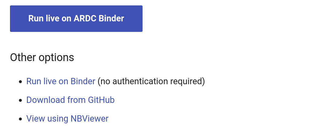 Screenshot of ARDC Binder button